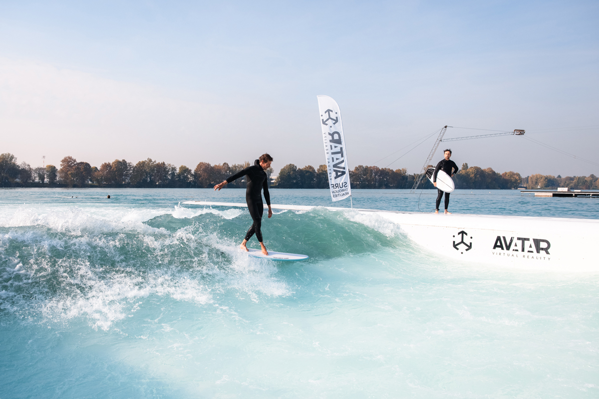 Matthias Ramoser shows off his longboard style at UNIT Surf Pool Expression Session