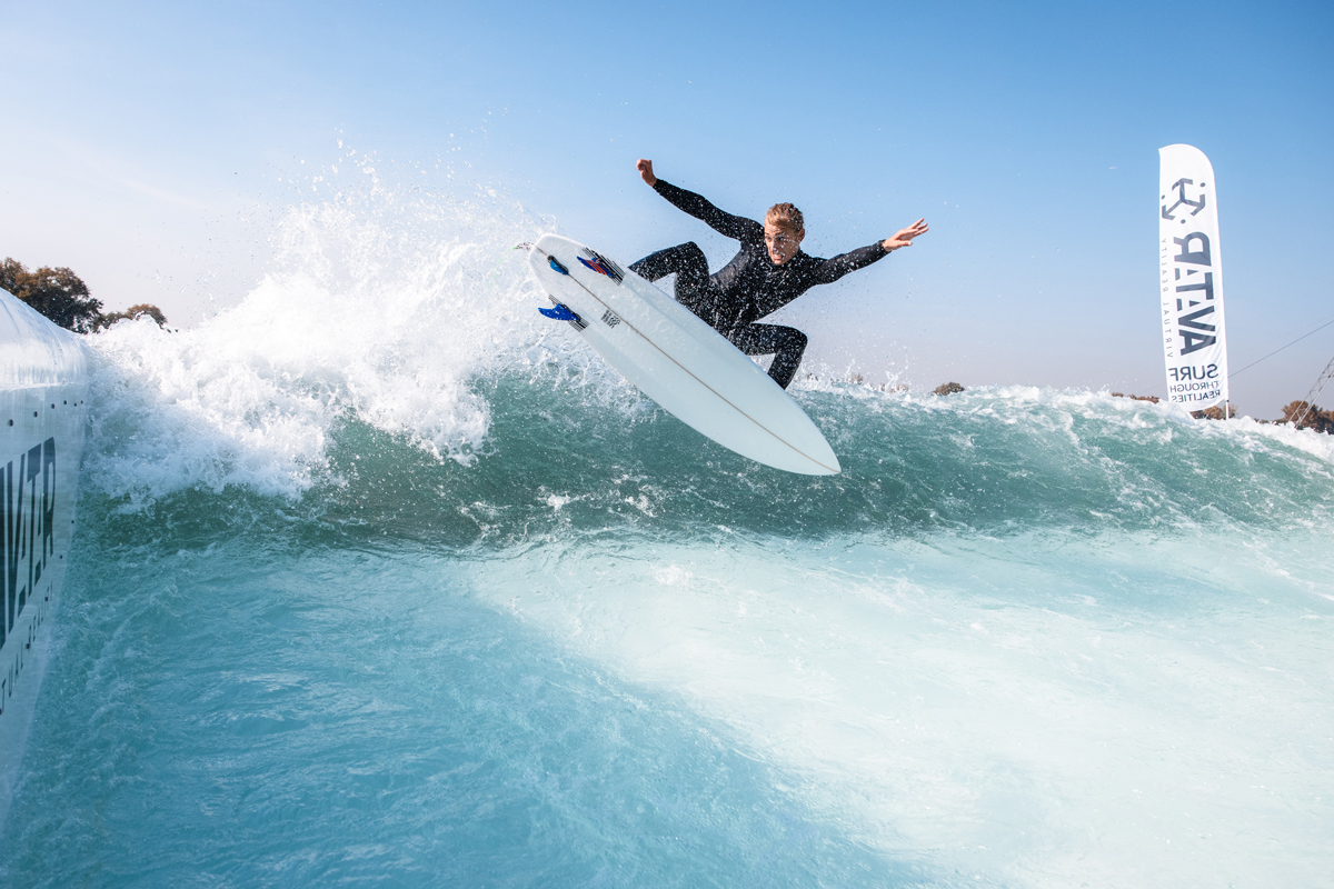 Nicolas Marusa frontside aerial at UNIT Surf Pool Expression Session