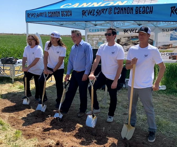 Revel Surf and Cannon Beach Leadership Team First Shovels at Ground Breaking Ceremony